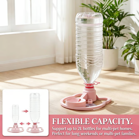 🔥 Eco-Friendly Pet Waterer: Use Your Own Bottle! 3-Second Quick Clean Gravity Water Bowl for Small Dogs & Cats, Mess-Free & Anti-Tip Design.